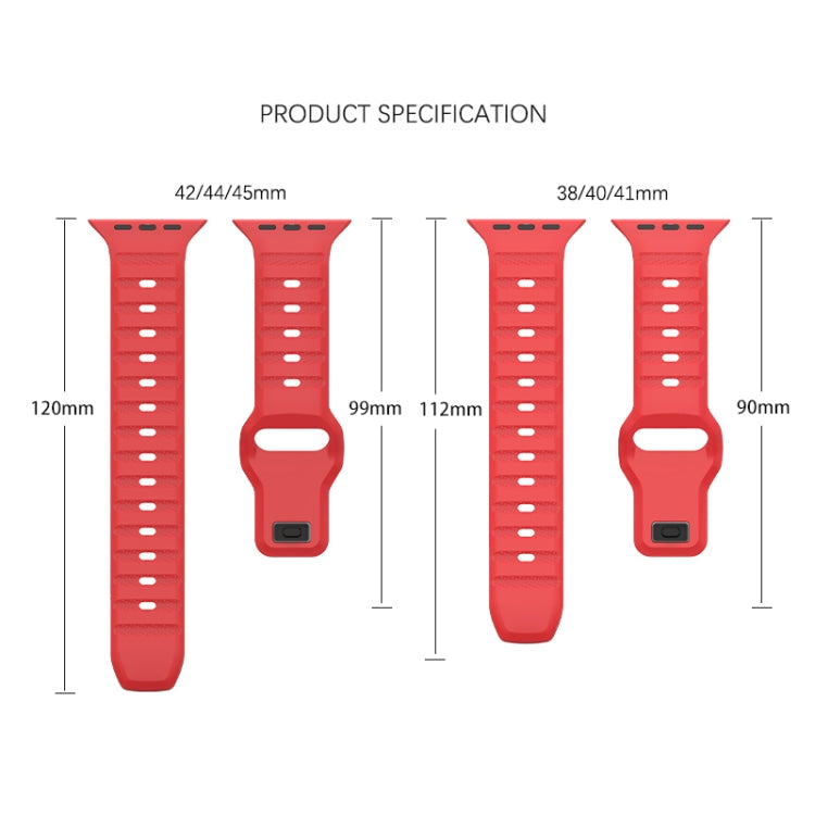 For Apple Watch Ultra 2 49mm Dot Texture Fluororubber Watch Band(Red)