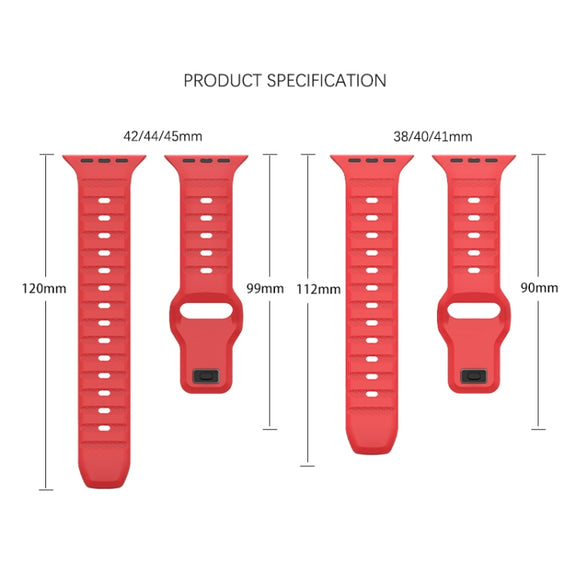 For Apple Watch Ultra 2 49mm Dot Texture Fluororubber Watch Band(Red)