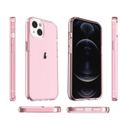 For iPhone 15 Shockproof Terminator Transparent Phone Case(Pink)
