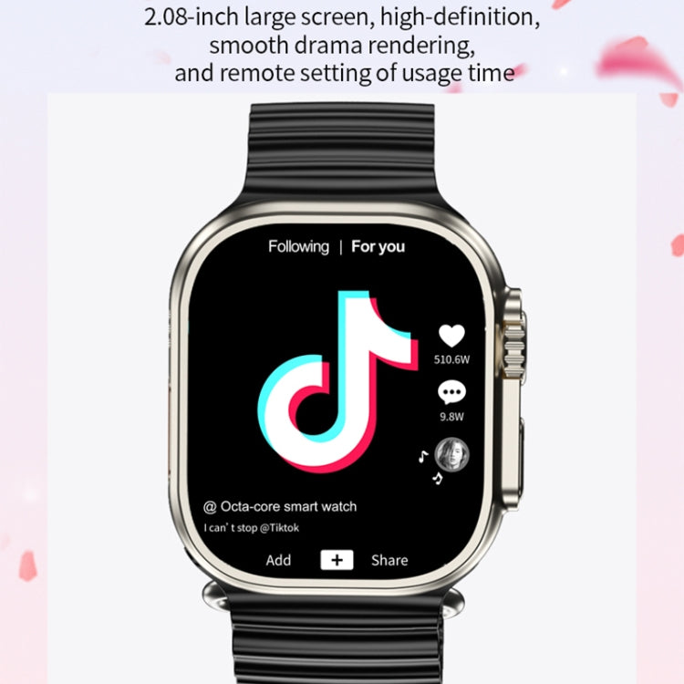 GS29 2.08 inch IP67 Water-resistant 4G Android 9.0 Smart Watch Support AI Video Call / GPS, Specification:4G+64G(Black)