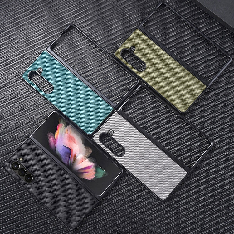 For Samsung Galaxy Z Fold5 Nylon Cloth Texture Shockproof PC+TPU Phone Case(Green)