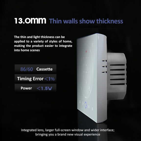 BHT-008GBL 95-240V AC 16A Smart Home Electric Heating LED Thermostat Without WiFi(White)