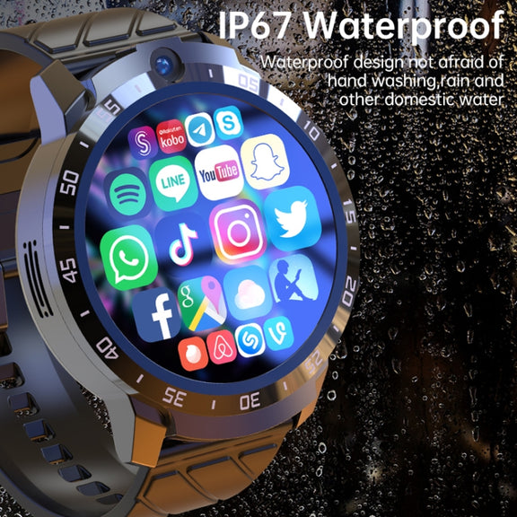 MT27 4G+64G 1.6 inch IP67 Water-resistant 4G Android 8.1 Smart Watch Support Heart Rate / GPS, Type:Leather Band