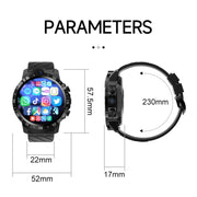MT27 4G+64G 1.6 inch IP67 Water-resistant 4G Android 8.1 Smart Watch Support Heart Rate / GPS, Type:Leather Band