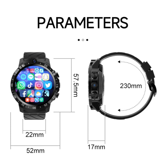 MT27 4G+64G 1.6 inch IP67 Water-resistant 4G Android 8.1 Smart Watch Support Heart Rate / GPS, Type:Leather Band