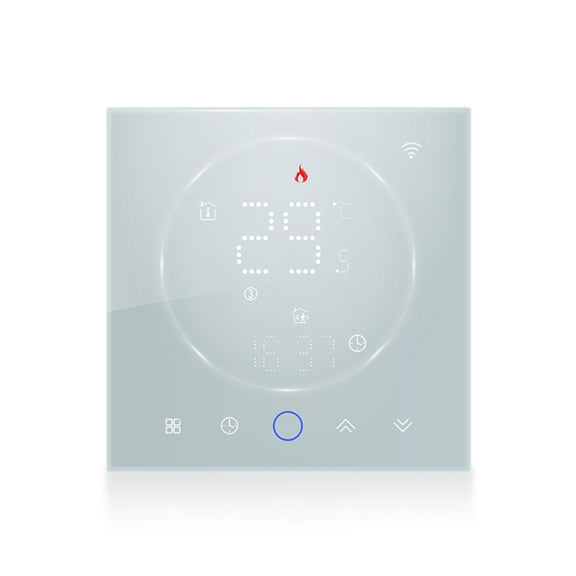 BHT-008GAL 95-240V AC 5A Smart Home Water Heating LED Thermostat Without WiFi(White)