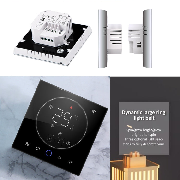 BHT-008GAL 95-240V AC 5A Smart Home Water Heating LED Thermostat Without WiFi(White)