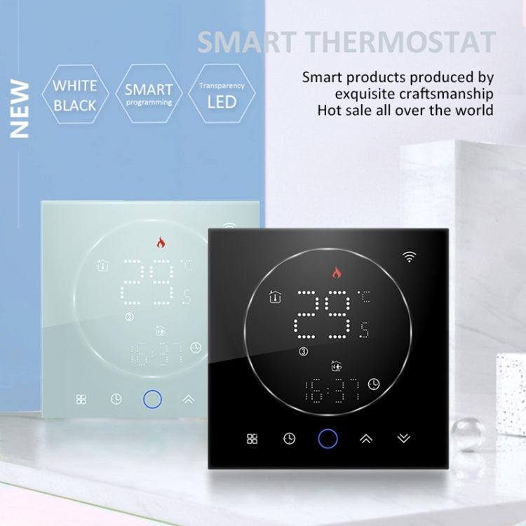 BHT-008GAL 95-240V AC 5A Smart Home Water Heating LED Thermostat Without WiFi(White)