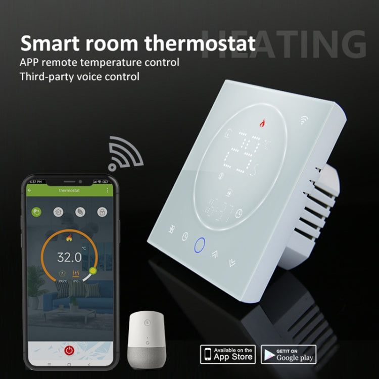 BHT-008GALW 95-240V AC 5A Smart Home Water Heating LED Thermostat With WiFi(Black)
