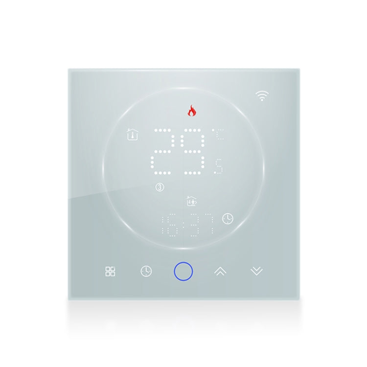 BHT-008GCL 95-240V AC 5A Smart Home Boiler Heating LED Thermostat Without WiFi(White)