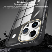 For iPhone 14 Pro Carbon Fiber Transparent Back Panel Phone Case(Blue)