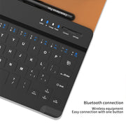 For Samsung Galaxy Z Fold5 GKK Gear Adjustment Bluetooth Keyboard Leather Case with Pen + Keyboard + Mouse + Case(Black)