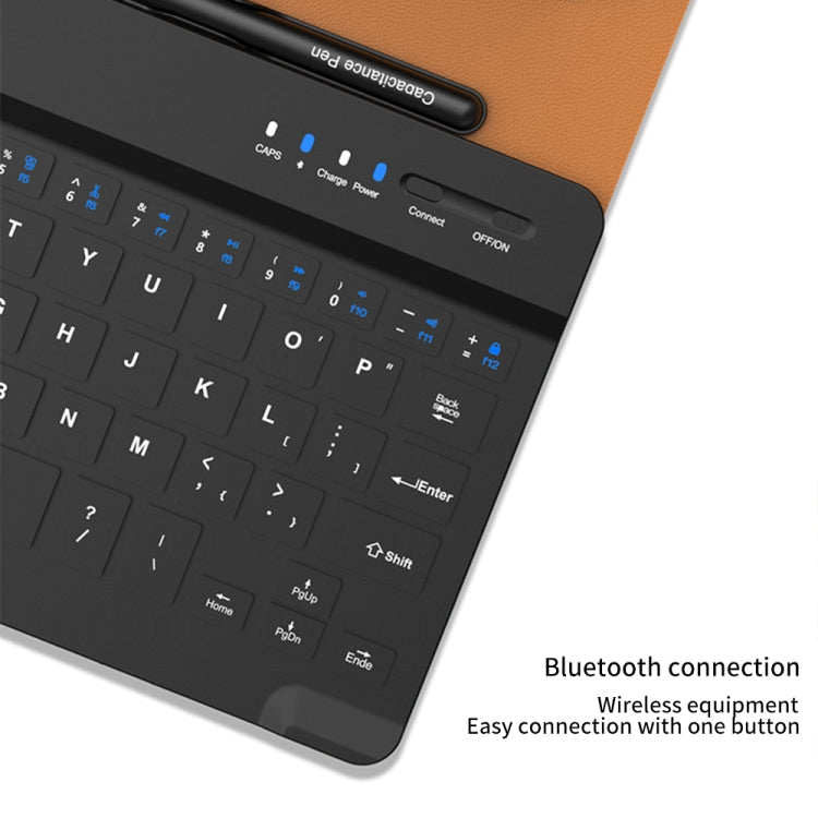 For Samsung Galaxy Z Fold5 GKK Gear Adjustment Bluetooth Keyboard + Pen + Mouse + Case Set(Brown)