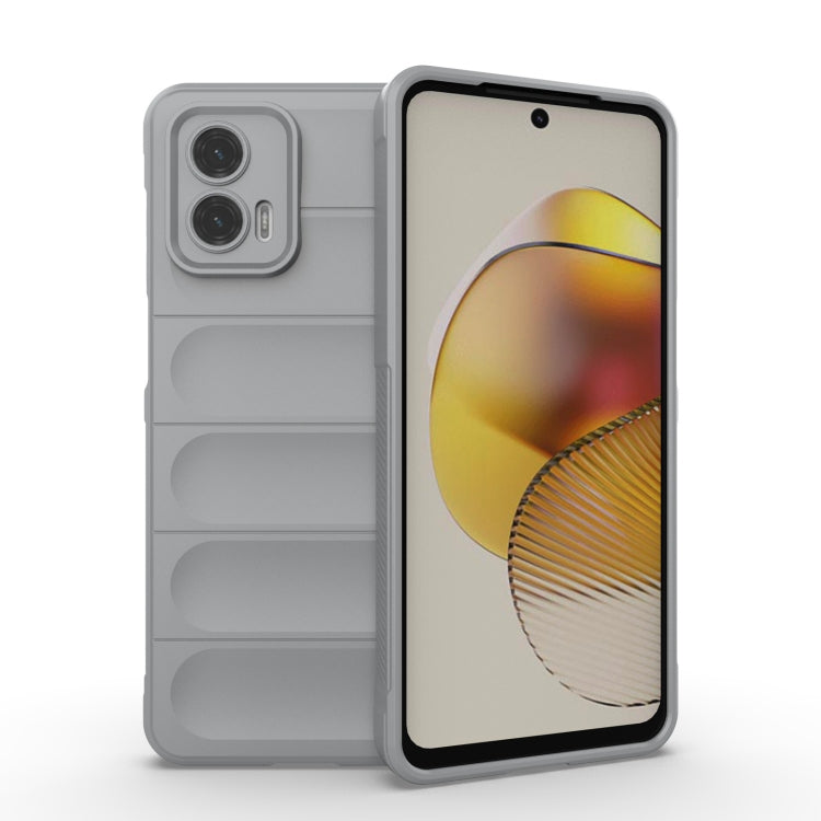 For Motorola Moto G73 5G Magic Shield TPU + Flannel Phone Case(Grey)