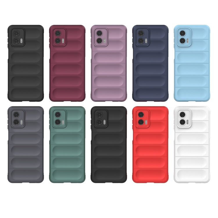 For Motorola Moto G73 5G Magic Shield TPU + Flannel Phone Case(Grey)