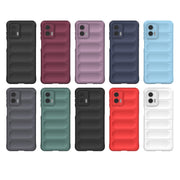 For Motorola Moto G73 5G Magic Shield TPU + Flannel Phone Case(Grey)