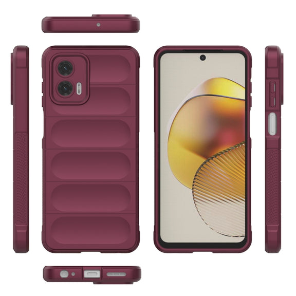 For Motorola Moto G73 5G Magic Shield TPU + Flannel Phone Case(Grey)