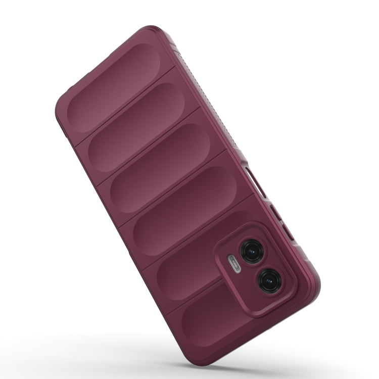 For Motorola Moto G73 5G Magic Shield TPU + Flannel Phone Case(Grey)