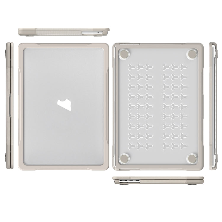 For MacBook Air 13.6 inch A2681 2022 Translucent Laptop Protective Case(Khaki)