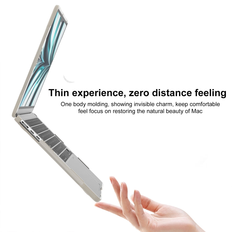 For MacBook Air 13.6 inch A2681 2022 Translucent Laptop Protective Case(Khaki)