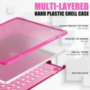 For MacBook Air 13.6 inch A2681 2022 Translucent Laptop Protective Case(Rose Red)