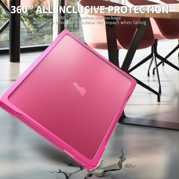 For MacBook Air 13.6 inch A2681 2022 Translucent Laptop Protective Case(Rose Red)