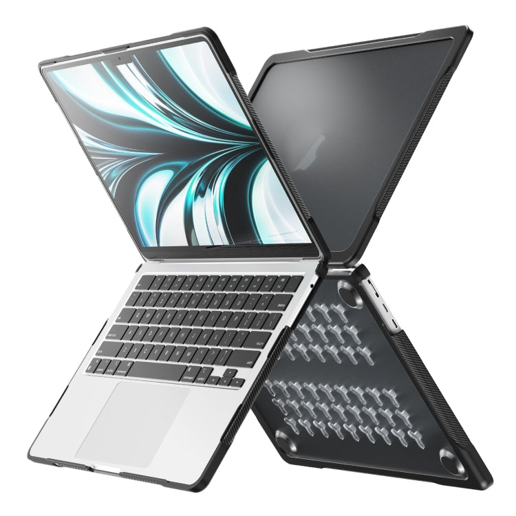 For MacBook Air 13.6 inch A2681 2022 Translucent Laptop Protective Case(Transparent Black)