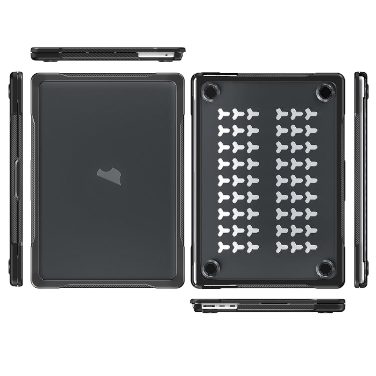 For MacBook Air 13.6 inch A2681 2022 Translucent Laptop Protective Case(Transparent Black)