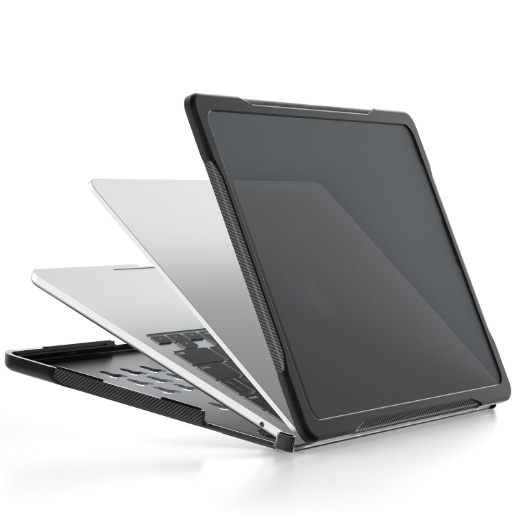 For MacBook Air 13.6 inch A2681 2022 Translucent Laptop Protective Case(Transparent Black)