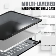 For MacBook Air 13.6 inch A2681 2022 Translucent Laptop Protective Case(Transparent Black)