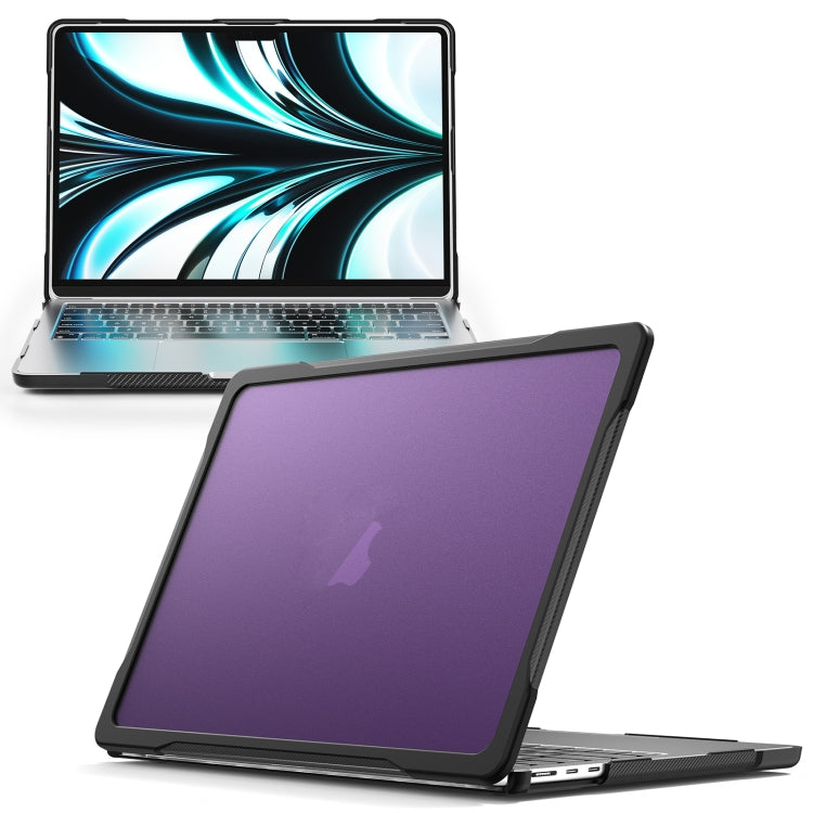 For MacBook Air 13.6 inch A2681 2022 / M3 2024 A3113 / M4 2025 A3240 Translucent Laptop Protective Case(Purple)
