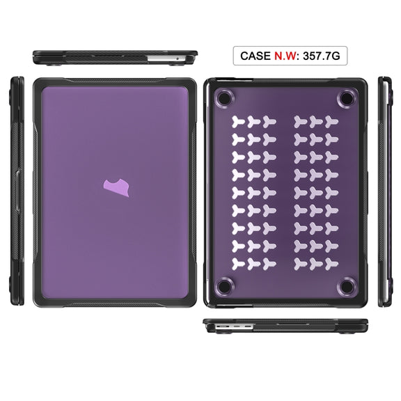 For MacBook Air 13.6 inch A2681 2022 / M3 2024 A3113 / M4 2025 A3240 Translucent Laptop Protective Case(Purple)