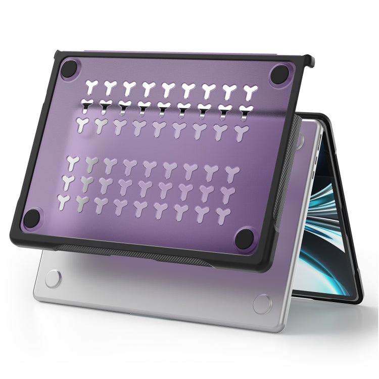 For MacBook Air 13.6 inch A2681 2022 / M3 2024 A3113 / M4 2025 A3240 Translucent Laptop Protective Case(Purple)