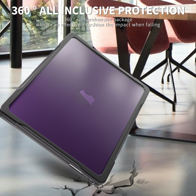 For MacBook Air 13.6 inch A2681 2022 / M3 2024 A3113 / M4 2025 A3240 Translucent Laptop Protective Case(Purple)