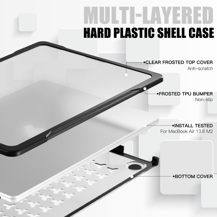 For MacBook Air 13.6 inch A2681 2022 Translucent Laptop Protective Case(Transparent)