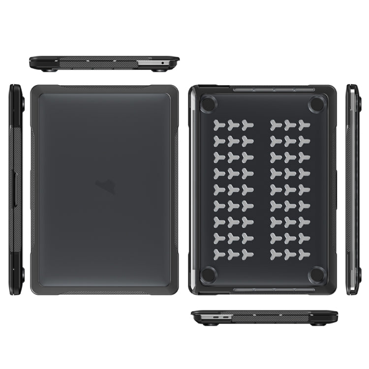 For MacBook Pro 13.3 inch A2338 Translucent Laptop Protective Case(Transparent Black)