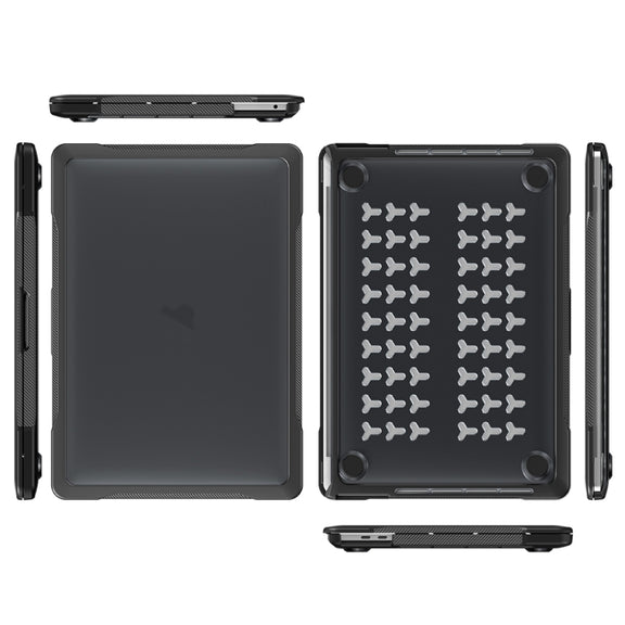 For MacBook Pro 13.3 inch A2338 Translucent Laptop Protective Case(Transparent Black)