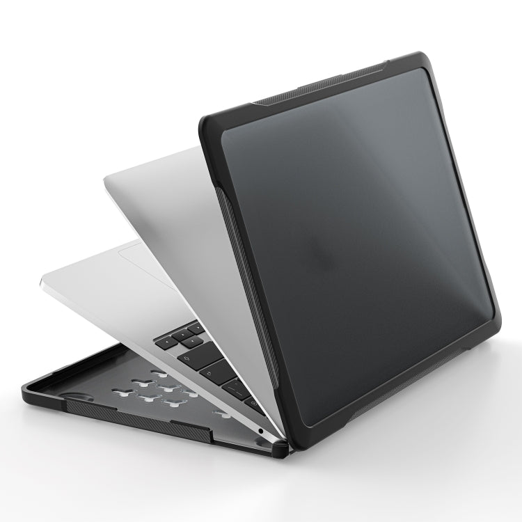 For MacBook Pro 13.3 inch A2338 Translucent Laptop Protective Case(Transparent Black)