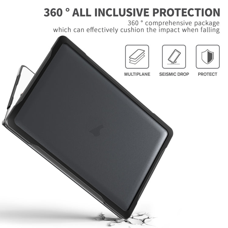 For MacBook Pro 13.3 inch A2338 Translucent Laptop Protective Case(Transparent Black)