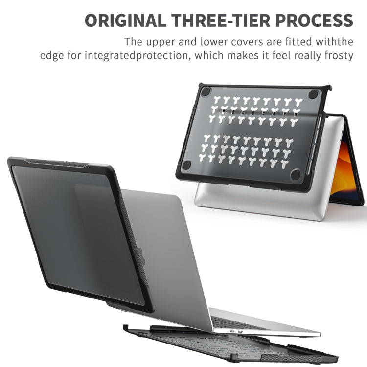 For MacBook Pro 13.3 inch A2338 Translucent Laptop Protective Case(Transparent Black)