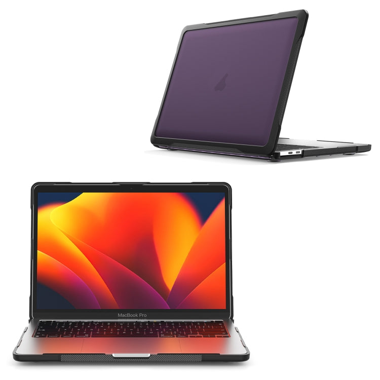 For MacBook Pro 13.3 inch A2338 Translucent Laptop Protective Case(Transparent Purple)