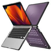 For MacBook Pro 13.3 inch A2338 Translucent Laptop Protective Case(Transparent Purple)