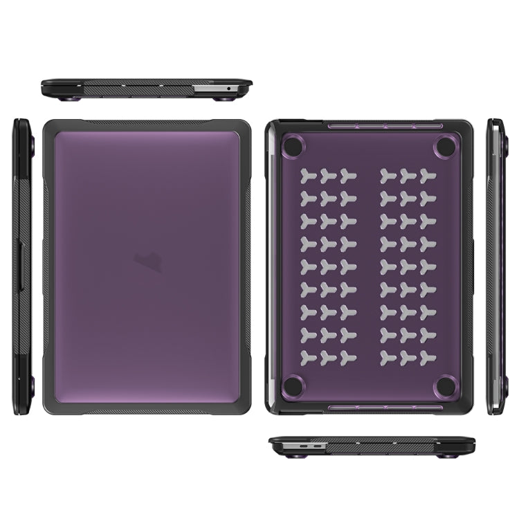 For MacBook Pro 13.3 inch A2338 Translucent Laptop Protective Case(Transparent Purple)