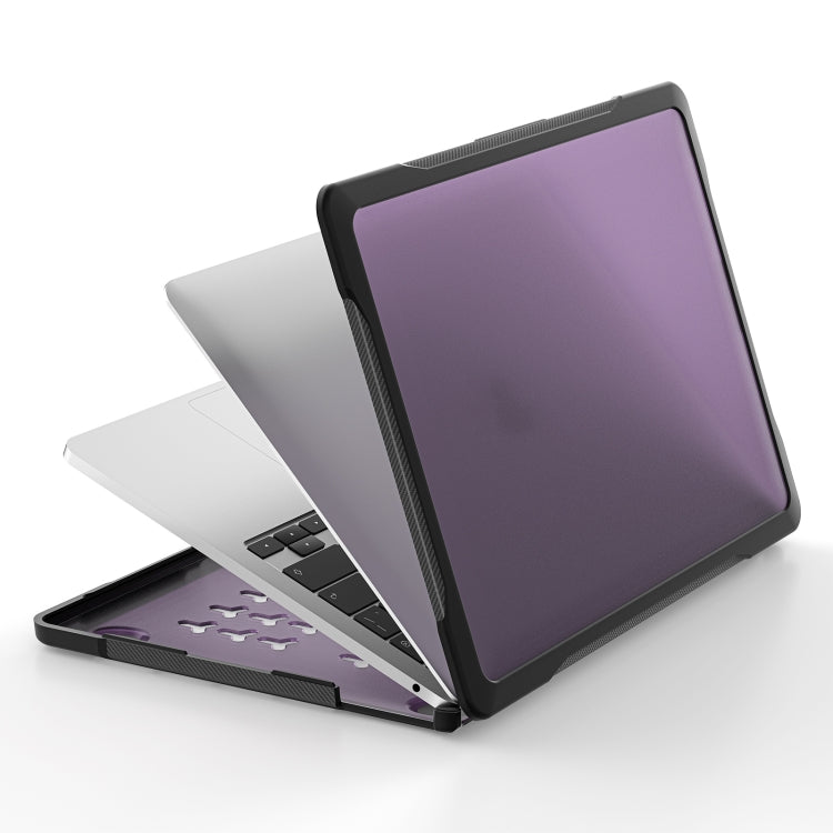 For MacBook Pro 13.3 inch A2338 Translucent Laptop Protective Case(Transparent Purple)