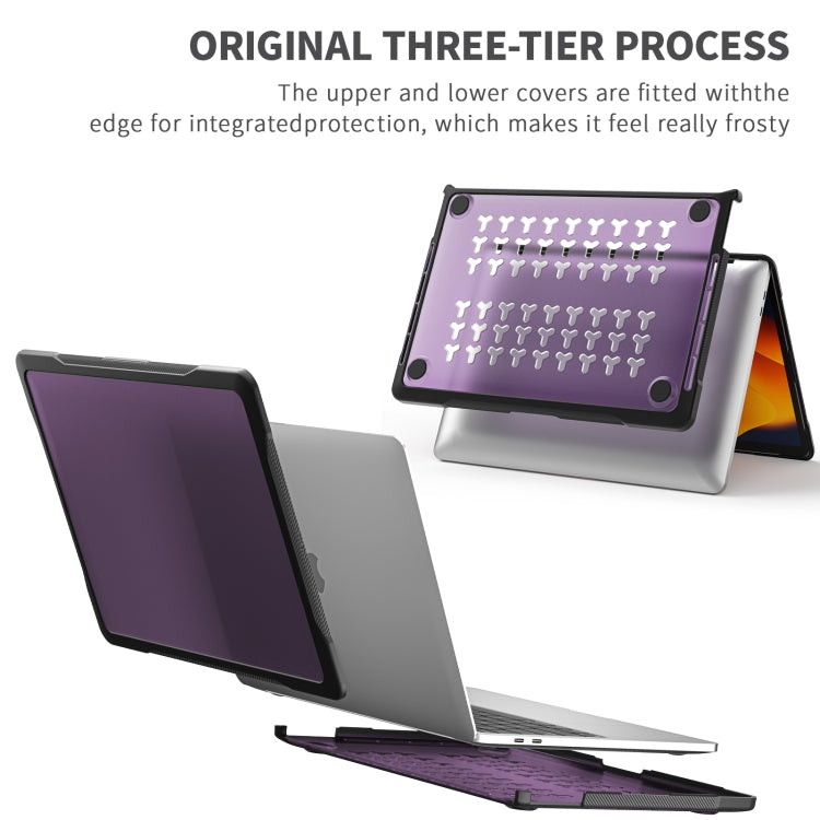 For MacBook Pro 13.3 inch A2338 Translucent Laptop Protective Case(Transparent Purple)