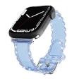 For Apple Watch Ultra 49mm Diamond Texture Lace Clear TPU Watch Band(Blue) - Watch Bands by PMC TechLife | Online Shopping South Africa | PMC TechLife