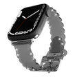 For Apple Watch 3 38mm Diamond Texture Lace Clear TPU Watch Band(Black) - Watch Bands by PMC TechLife | Online Shopping South Africa | PMC TechLife
