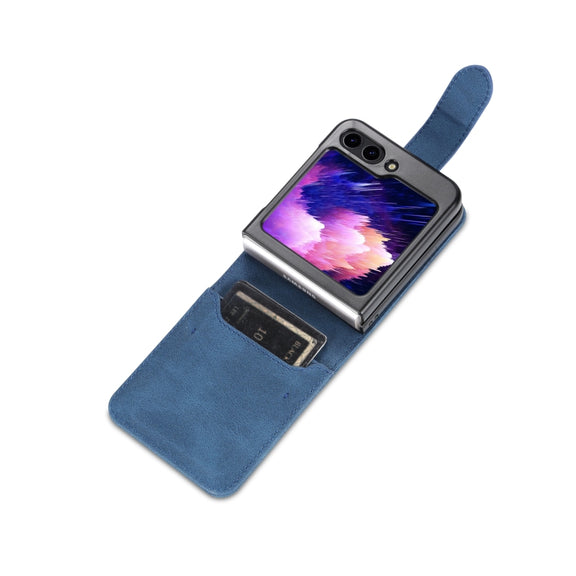 For Samsung Galaxy Z Flip5 AZNS Dream II Skin Feel PU+TPU Horizontal Flip PU Phone Case(Blue)