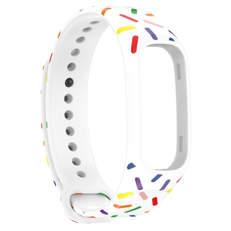 For OPPO Band Sports Rainbow Dots Silicone Watch Band(White)