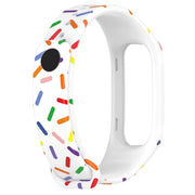 For OPPO Band Sports Rainbow Dots Silicone Watch Band(White)